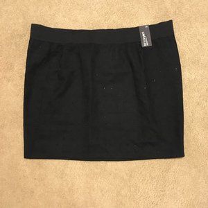 Lane Bryant Holiday Mock Suede Black Skirt 28 NEW